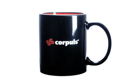 Schwarze Kaffeetasse von corpuls